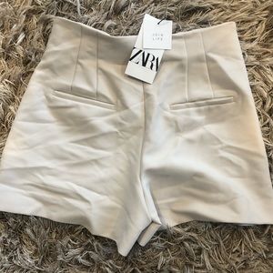 Zara high waisted cream shorts. Never worn